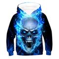 Halloween Boys 3D Skull Hoodie Long Sleeve 3D Print Fall Winter Active Cool Basic Polyester Rayon Kids 2-12 Years School Outdoor Daily