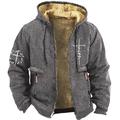 Men's Hoodie Full Zip Hoodie Sweat Jacket Blue Brown Gray Hooded Graphic Letter Sports Outdoor Sports Streetwear Hot Stamping Fleece Basic Casual Thin fleece Winter Clothing Apparel Hoodies