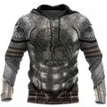 Men's Hoodie Pullover Hoodie Sweatshirt 1 2 3 4 5 Hooded Graphic Armor Viking Lace up Casual Daily Holiday 3D Print Sportswear Casual Big and Tall Spring Fall Clothing Apparel Hoodies Sweatshirts