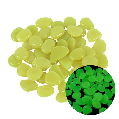 100Pcs Garden Decor Luminous Stones Glow In Dark Decorative Pebbles Pebble Rocks Outdoor Fish Tank Aquarium Decorations