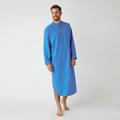 Men's Pajamas Loungewear Nightgown Sleepwear 1 PCS Pure Color Fashion Comfort Soft Home Bed Cotton Blend Breathable Crew Neck Long Sleeve Basic Straight Leg Fall Spring White Blue