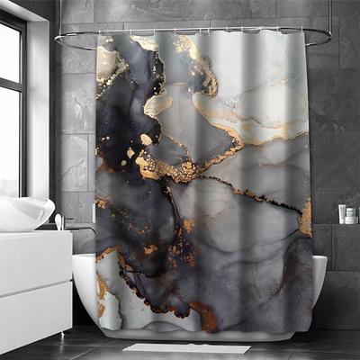 Shower Curtain with Hooks,Marble Pattern Abstract Art Fabric Home Decoration Bathroom Waterproof Shower Curtain with Hook Luxury Modern