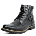 Men's Boots Combat Boots Walking Vintage Casual British Outdoor Daily Office Career PU Booties / Ankle Boots Zipper Buckle Black Yellow Brown Fall Winter