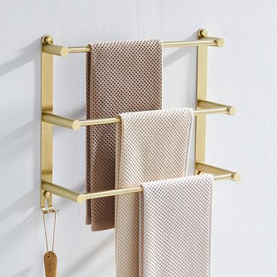 Multilayer Towel Bar Towel Rack Towel Rail,Stainless Steel 3-TierTowel Bar Storage Shelf for Bathroom 30cm~70cm Towel Holder (Black/Chrome/Brushed Golden/Brushed Nickel)