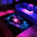 Blacklight Rug UV Reactive Glow in the Dark Area Rug Kitchen Mat Non-Slip Oil Proof Trippy Universe Floor Mat Livingroom Rug Indoor Outdoor Mat Bedroom Decor Bathroom Mat Entrance Rug Door Mat