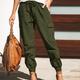 Women's Cargo Pants Pants Trousers Baggy Cuffed Cargo Drawstring Baggy Multiple Pockets Plain Comfort Full Length Casual Weekend Fashion Black Green Mid Waist Micro-elastic