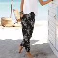 Women's Joggers Graphic Black White Black coastalgrandmastyle Full Length Daily Wear Going out Autumn / Fall Spring Summer