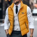 Men's Winter Coat Quilted Vest Pocket Office Career Date Casual Daily Outdoor Casual Sports Winter Plain Black White Yellow Red Puffer Jacket