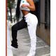 Women's Sweatpants Joggers Cotton Blend Color Block Side Pockets Full Length Micro-elastic Casual / Sporty Hip Hop Sports Weekend Yellow gray Black gray S M