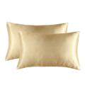 Set of 2 Pcs Silk Satin Pillowcase for Hair and Skin Slip, Pillow Cases for Standard/Queen/King Size - Satin Cooling Pillow Covers with Envelope Closure Suit