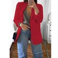 Women's Plus Size Curve Blazer Spring Work to Wear Office Jacket with Pocket Long Sleeve Peaked Lapel Fall Winter