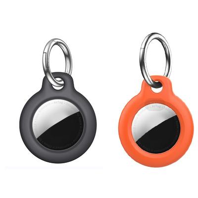 IP68 Waterproof AirTag Holder Case – Shockproof 360° Full Body Protective Keychain Cover with Metal Ring for Apple AirTag, Ideal for Pets, Keys, Bags, and Backpacks 2 Pack