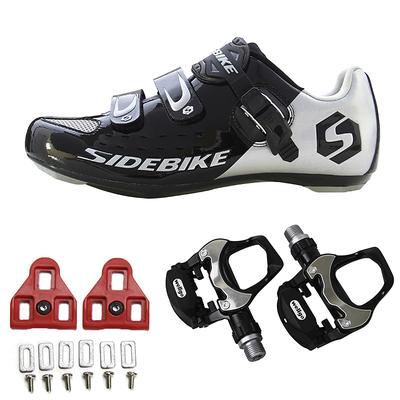 SIDEBIKE Men's Cycling Shoes,Breathable Cushioning Road Bike Shoes with Pedals Cleats