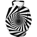 Men's Hoodie Pullover Hoodie Sweatshirt Lightweight Hoodie Black And White Black white Black White Blue Hooded Graphic Optical Illusion Daily Going out 3D Print Designer Basic Casual Fall Clothing