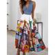 Women's Casual Dress Swing Dress Animal Cat Print V Neck Long Dress Maxi Dress Streetwear Maxi Street Holiday Sleeveless Regular Fit Black Blue Rainbow Summer Spring S M L XL 2XL