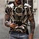 Men's Machine Motorcycle T Shirt Short Sleeve T shirt 3D Print Round Neck Shirt Sports Fashion Designer Outdoor Vacation Street Black Red Blue Summer Clothing Apparel S M L XL XXL XXXL 4XL