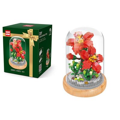 Women's Day Gifts Building Blocks,Create Beautiful Flower Bouquets with this 1pc Flower Building Kit - Perfect for Adults Kids! Mother's Day Gifts for MoM