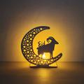 Ramadan Eid Mubarak Lights LED Wooden Night Light Decoration Lamp Star Moon Light Islamic Muslim Festival Home Decorations