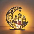 Ramadan Eid Mubarak Lights LED Wooden Night Light Decoration Lamp Star Moon Light Islamic Muslim Festival Home Decorations
