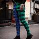 Men's Chinos Slacks Trousers Jogger Pants Plaid Dress Pants Plaid Checkered Comfort Soft Office Business Streetwear Smart Casual Green Purple Inelastic