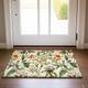 Green Yellow Floral Doormat Non-Slip Oil Proof Rug Indoor Outdoor Mat Bedroom Decor Bathroom Mat Entrance Rug Door Mat
