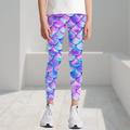 Kids Girls' Leggings Graphic Active Outdoor 3-12 Years Summer Blue Purple Green