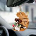 Cute Angel Wing Dog Forever In My Heart Hanging Ornament Cartoon Cute Pendant Car Bag Keychain Pendant Car Ornaments For Rear View Mirror Interior Car Decoration