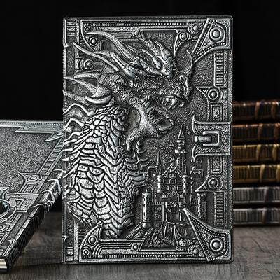 1 pcs Leather Lined Binder Notebook Lined A5 5.8×8.3 Inch Retro Leather SoftCover Embossed 100 Pages Notebook for School, Back to School Gift