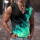 Smoke Sleeveless Mens 3D Shirt Casual Black Summer Cotton Graphic Color Block Flame Designer Muscle Men'S 3D Print Tank Top For Sports Running Gym Red