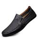 Men's Loafers Slip-Ons Comfort Loafers Plus Size Summer Loafers Walking Casual Outdoor Athletic Mesh Cowhide Breathable Handmade Booties / Ankle Boots Loafer Black Blue Brown Summer Spring