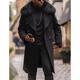 Men's Winter Coat Trench Coat Polo Coat Outdoor Daily Wear Fall Winter Polyester Warm Outerwear Clothing Apparel Fashion Streetwear Plain Fur Trim Lapel Single Breasted One-button