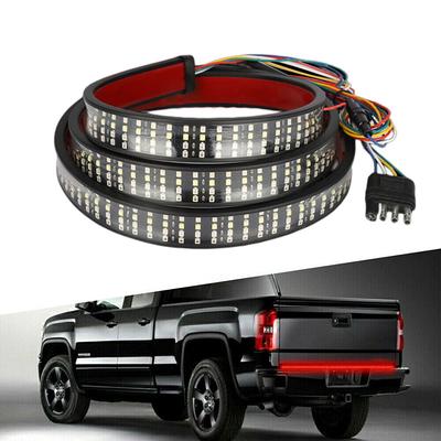 60 3 Rows Truck Tailgate Bar 60 Triple Row 432 LED Strip with Red Brake White Reverse Sequential Amber Turning Signals Strobe Lights