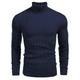 Men's Sweater Pullover Sweater Jumper Turtleneck Sweater Fall Sweater Ribbed Knit Knitted Plain Turtleneck Stylish Casual Daily Wear Vacation Clothing Apparel Spring Fall Wine Black M L XL