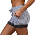 Women's Drawstring Yoga Shorts Quick-drying Solid Colored Elastic Running Bottom Contrasting Colors Pants