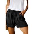 Women's Basic Essential Casual Shorts Wide Leg Baggy Pocket Short Daily Holiday Micro-elastic Simple Cotton Blend Lightweight Outdoor Mid Waist Light Blue Wine Red Pink ArmyGreen Orange Red