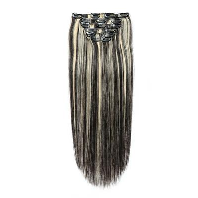 Clip In Hair Extensions Remy Human Hair Clip On Hair Extensions 7 Pcs 100 g Pack Straight Blonde 14-24 inch Hair Extensions