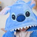 Kid's Kigurumi Pajamas Anime Blue Monster Patchwork Onesie Pajamas Funny Costume Coral fleece Cosplay For Boys and Girls Christmas Animal Sleepwear Cartoon