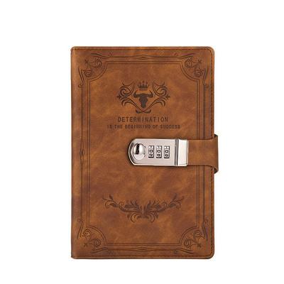 A5 200 Pages Retro Password Book with Lock Diary Thickened Creative Hand Ledger Student Notepad Stationery Notebook Binder