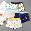 4Pieces of children's underwear boys boxer shorts 95% cotton 12 medium and large children's teenage boys student baby shorts