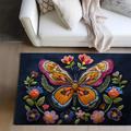 Multicolor Butterfly Area Rug Kitchen Mat Non-Slip Oil Proof Floor Mat Livingroom Rug Indoor Outdoor Mat Bedroom Decor Bathroom Mat Entrance Rug Door Mat