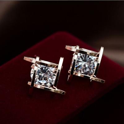 1 Pair Stud Earrings Ball Earrings For Women's Birthday Party Evening Gift Copper Vintage Style Fashion Diamond