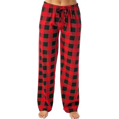 Men's Pajama Bottoms Buffalo Plaid Red Black Checkered Loungewear Sleepwear Elastic Drawstring Waist with Pockets Casual Comfortable All-Season Home Wear Cozy Soft Cotton Blend Home Outfits