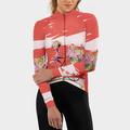 21Grams Women's Cycling Jersey Long Sleeve Bike Jersey Top with 3 Rear Pockets Mountain Bike MTB Road Bike Cycling Breathable Moisture Wicking Front Zipper Soft White Pink Red Floral Botanical Lycra