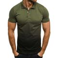 Men's T-shirt Sleeve Color Block Henley Medium Spring Summer Green White Gray Black-Red