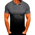 Men's T-shirt Sleeve Color Block Henley Medium Spring Summer Green White Gray Black-Red