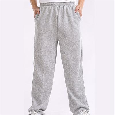 Men's Fleece Pants Sweatpants Trousers Casual Pants Straight Leg Sweatpants Elastic Waist Solid Color Comfort Breathable Casual Daily Streetwear Sports Fashion Black Wine Micro-elastic
