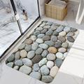 Smooth Pebbles Series Digital Printing Floor Mat Modern Bath Mats Nonwoven / Memory Foam Novelty Bathroom