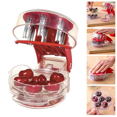 Cherry Pitter,Cherry Pitter Tool,Multifunction Cherries Corer Remover Tool for Make Fresh Dishes(Red)