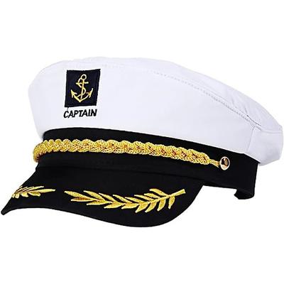 Adult Yacht Boat Ship Sailor Captain Cosplay Costume Hat Cap Navy Marine Admiral(3 Colors)
