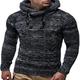 Men's Pullover Sweater Jumper Fall Sweater Cable Knit Regular Zipper Knitted Plain Hooded Modern Contemporary Work Daily Wear Clothing Apparel Winter Wine Khaki S M L